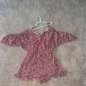 Purple floral romper